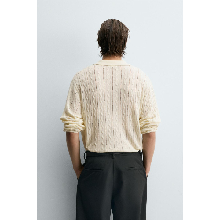 ПОЛО С РЕЛЬЕФНЫМ УЗОРОМ «КОСА»