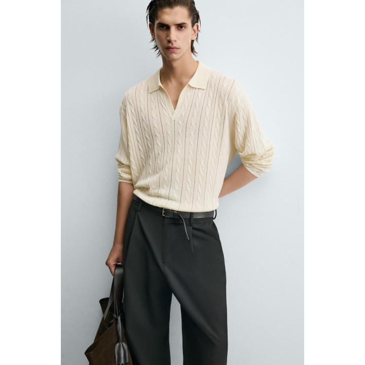 ПОЛО С РЕЛЬЕФНЫМ УЗОРОМ «КОСА»