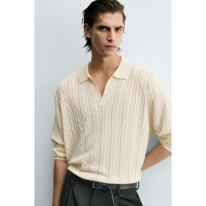 ПОЛО С РЕЛЬЕФНЫМ УЗОРОМ «КОСА»