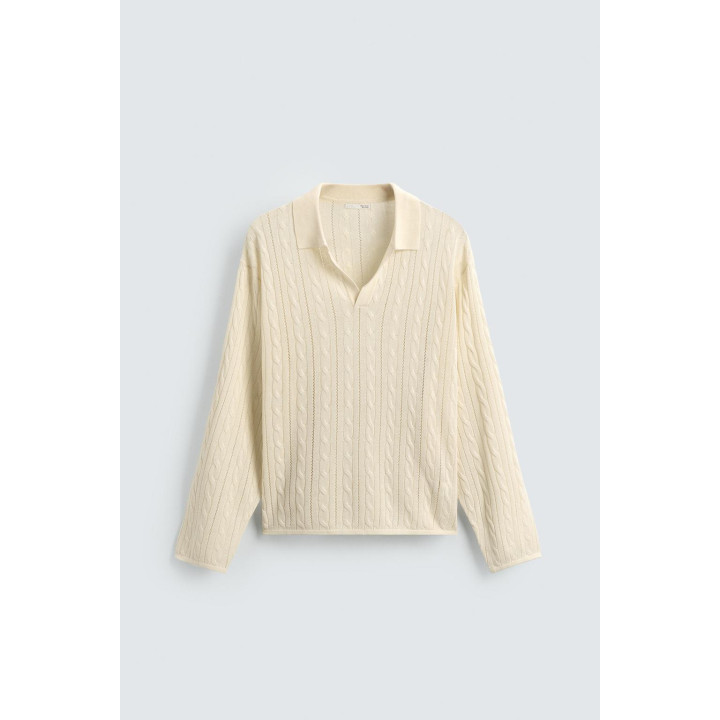 ПОЛО С РЕЛЬЕФНЫМ УЗОРОМ «КОСА»