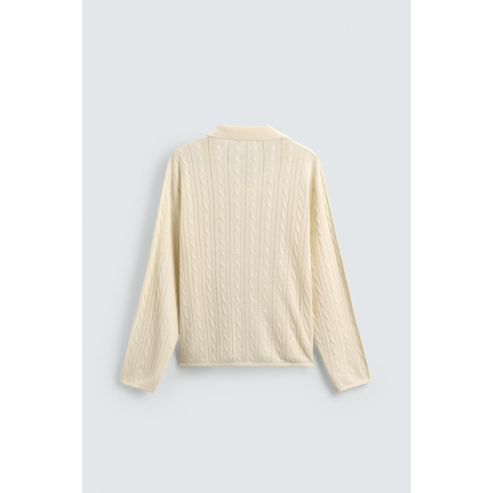 ПОЛО С РЕЛЬЕФНЫМ УЗОРОМ «КОСА»