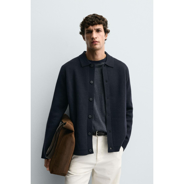 КАРДИГАН ИЗ РЕЛЬЕФНОЙ ТКАНИ С КАРМАНАМИ