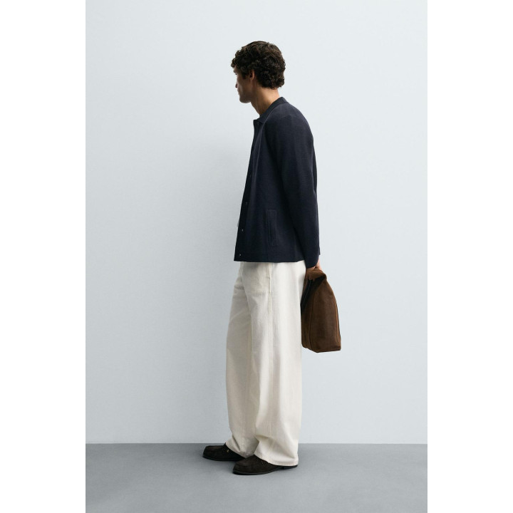 КАРДИГАН ИЗ РЕЛЬЕФНОЙ ТКАНИ С КАРМАНАМИ