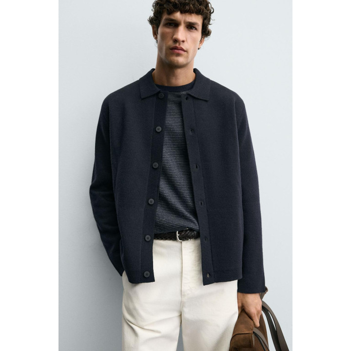 КАРДИГАН ИЗ РЕЛЬЕФНОЙ ТКАНИ С КАРМАНАМИ