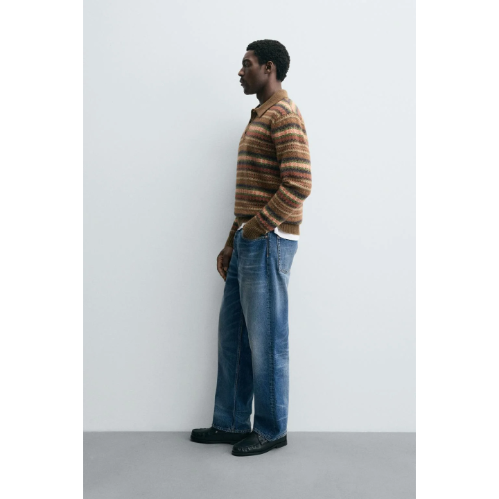 ТРИКОТАЖНОЕ ПОЛО ЖАККАРДОВОЕ ГЕОМЕТРИЧЕСКОЕ