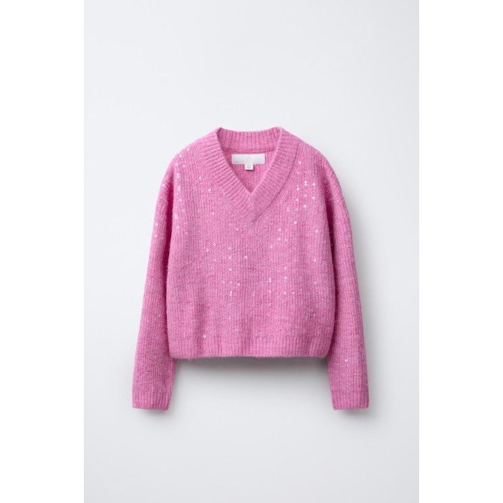 ВЯЗАНЫЙ СВИТЕР С ПАЙЕТКАМИ