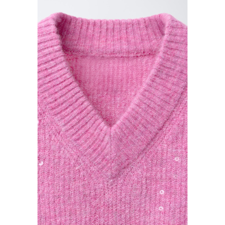 ВЯЗАНЫЙ СВИТЕР С ПАЙЕТКАМИ