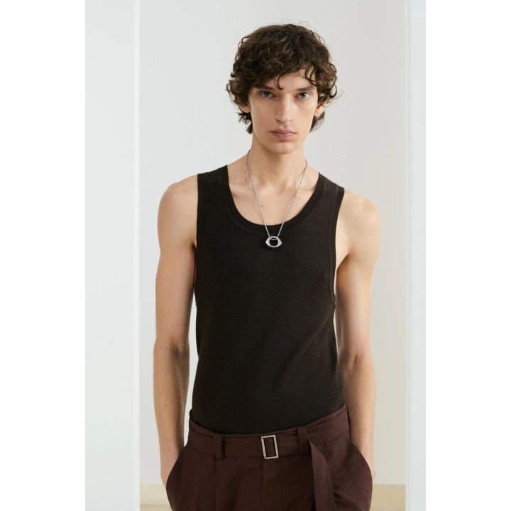 Вязаный топ-майка