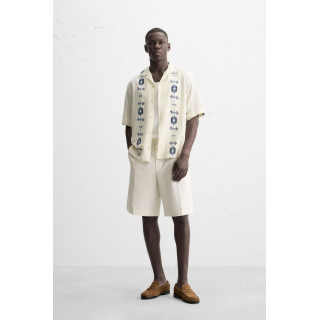 ЖАККАРДОВАЯ РУБАШКА С КОНТРАСТНЫМ РИСУНКОМ