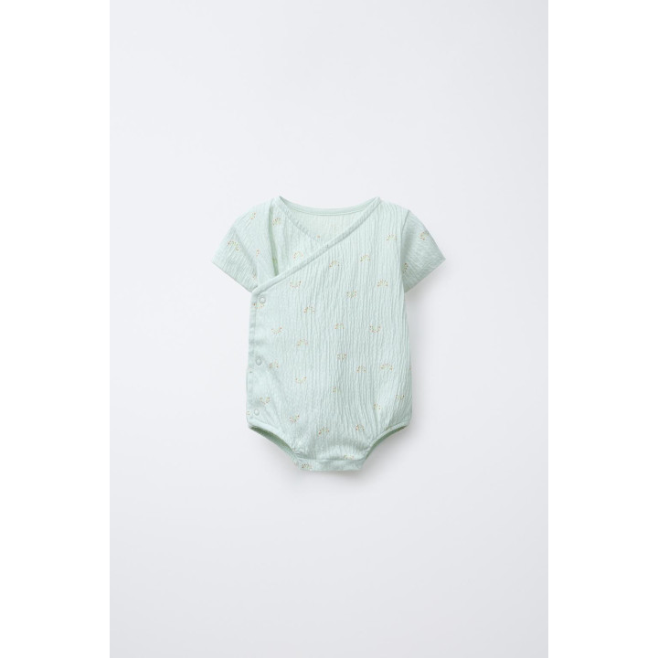 Боди с обернутым принтом радуги и текстурой