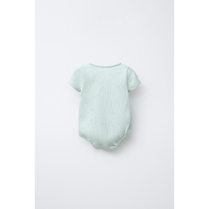 Боди с обернутым принтом радуги и текстурой