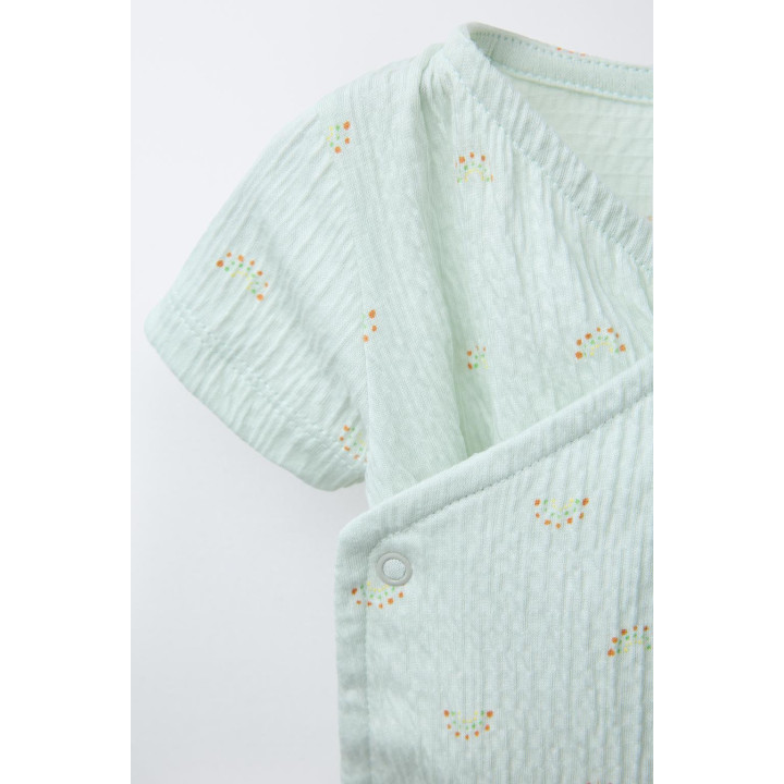 Боди с обернутым принтом радуги и текстурой