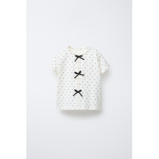 ФУТБОЛКА В РУБЧИК С БАНТИКАМИ