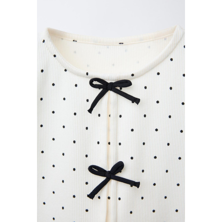 ФУТБОЛКА В РУБЧИК С БАНТИКАМИ