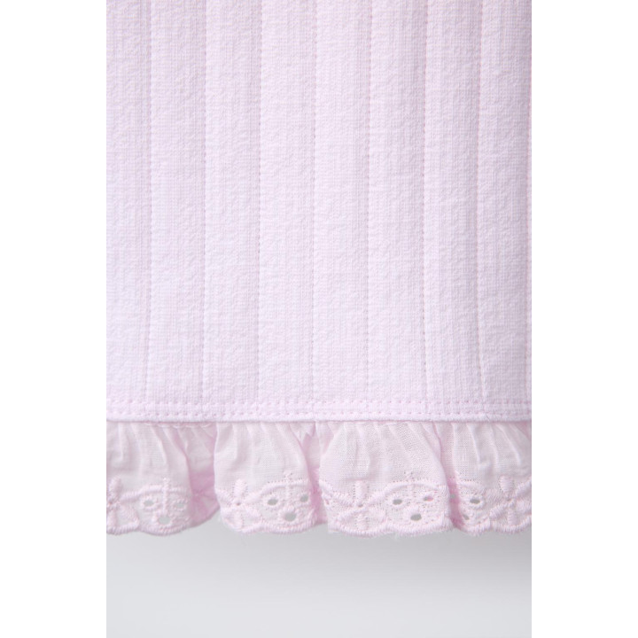 ЖАККАРДОВАЯ ФУТБОЛКА СО ШВЕЙЦАРСКОЙ ВЫШИВКОЙ