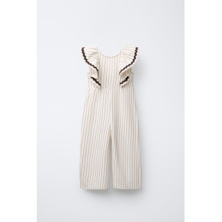 КОМБИНЕЗОН В ПОЛОСКУ С ВОЛНИСТОЙ ОТДЕЛКОЙ