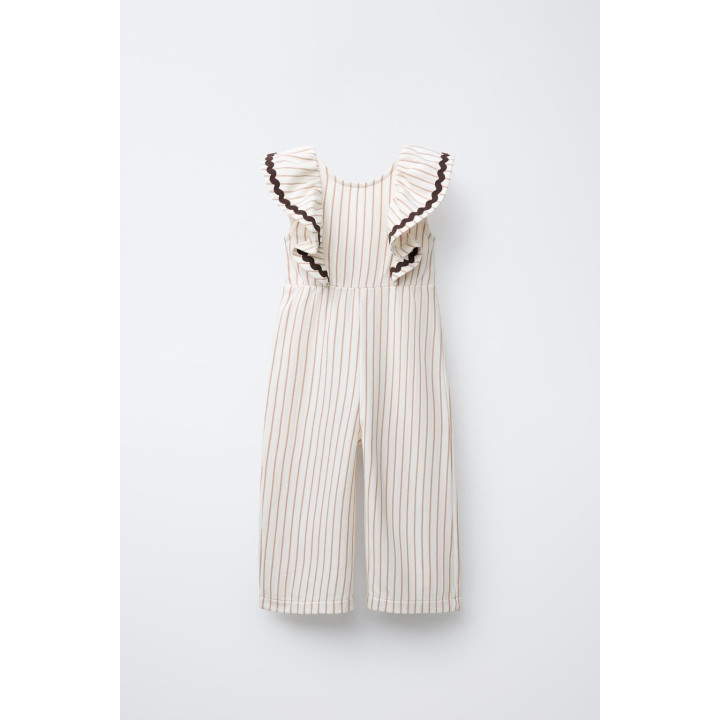 КОМБИНЕЗОН В ПОЛОСКУ С ВОЛНИСТОЙ ОТДЕЛКОЙ