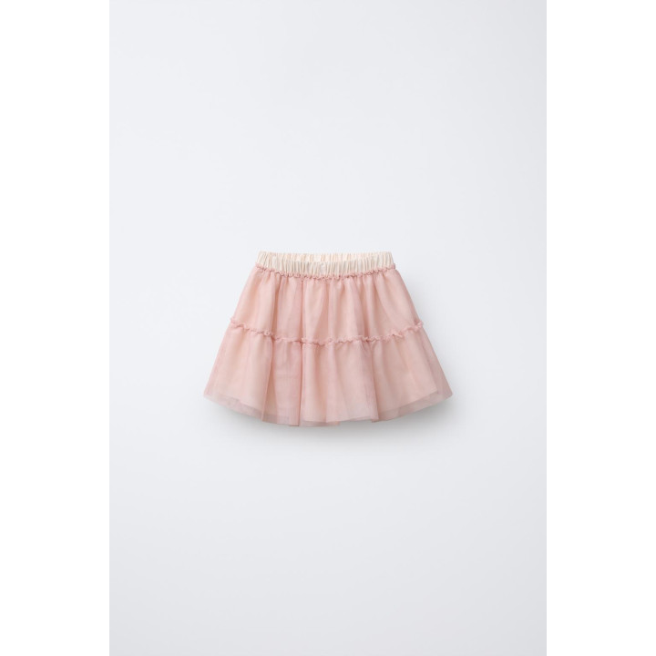 ЮБКА ИЗ ТЮЛЯ С ВОЛАНОМ