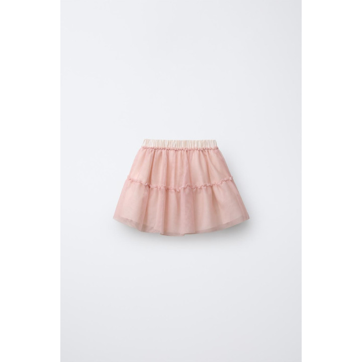 ЮБКА ИЗ ТЮЛЯ С ВОЛАНОМ