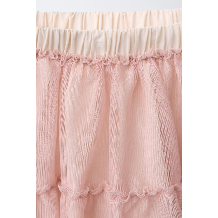 ЮБКА ИЗ ТЮЛЯ С ВОЛАНОМ