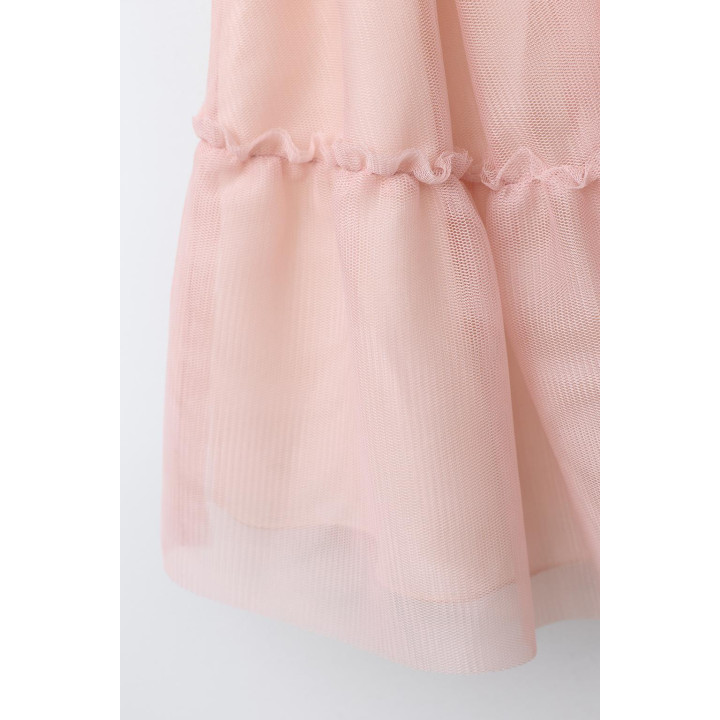 ЮБКА ИЗ ТЮЛЯ С ВОЛАНОМ