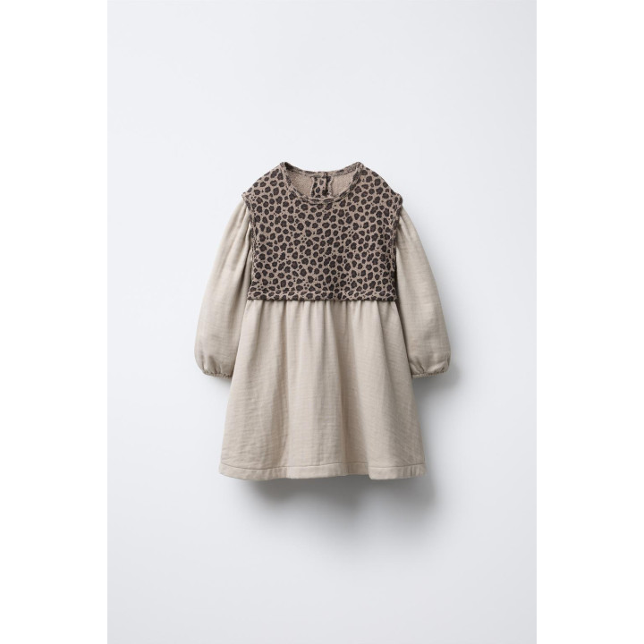 КОМБИНИРОВАННОЕ ПЛАТЬЕ С ПРИНТОМ