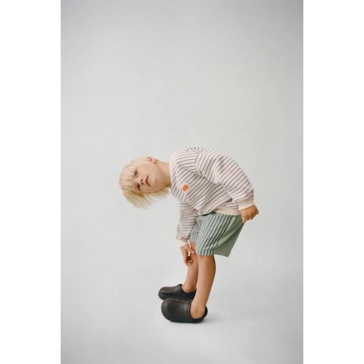 КОМБИНИРОВАННЫЕ ПРЯМЫЕ ШОРТЫ-БЕРМУДЫ В ПОЛОСКУ