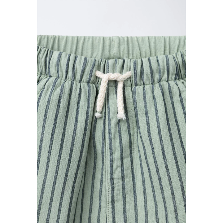 КОМБИНИРОВАННЫЕ ПРЯМЫЕ ШОРТЫ-БЕРМУДЫ В ПОЛОСКУ