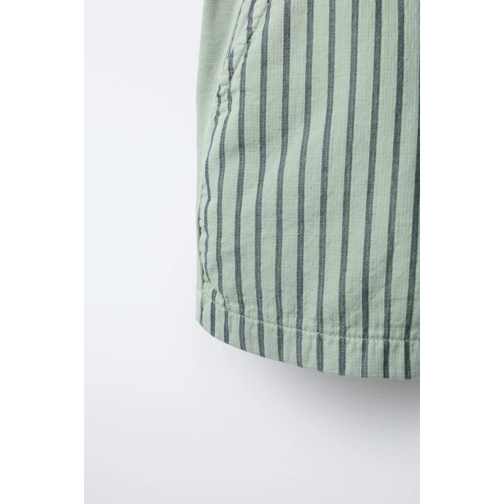 КОМБИНИРОВАННЫЕ ПРЯМЫЕ ШОРТЫ-БЕРМУДЫ В ПОЛОСКУ