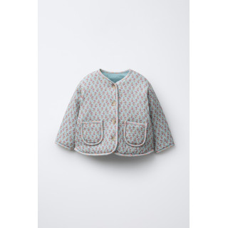 СТЕГАНАЯ КУРТКА С ЦВЕТОЧНЫМ ПРИНТОМ