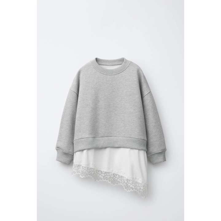 ТОЛСТОВКА С ДВОЙНЫМ КРУЖЕВНЫМ НИЗОМ