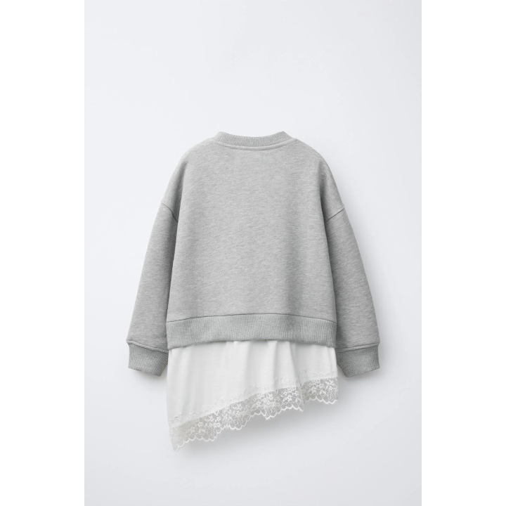 ТОЛСТОВКА С ДВОЙНЫМ КРУЖЕВНЫМ НИЗОМ