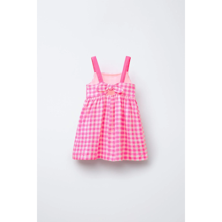 Платье с текстурой и принтом с бантом