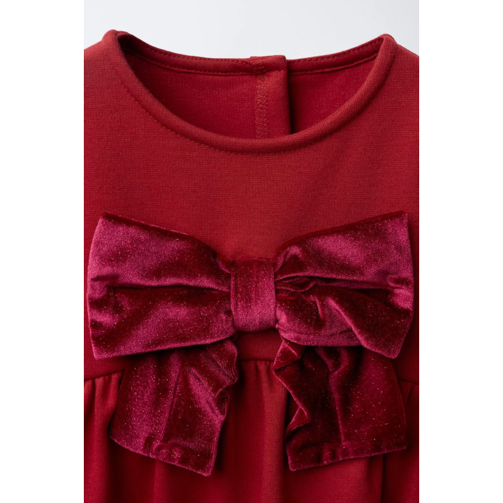 ПЛАТЬЕ ИЗ ТРИКОТАЖА «РОМА» С БАРХАТНЫМ БАНТОМ