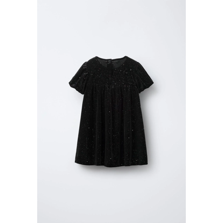 БАРХАТНОЕ ПЛАТЬЕ С БАНТОМ И БЛЁСТКАМИ