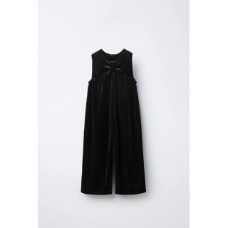 ДЛИННЫЙ БАРХАТНЫЙ КОМБИНЕЗОН С БАНТОМ