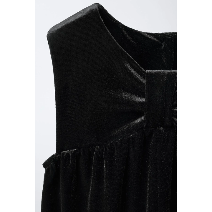 ДЛИННЫЙ БАРХАТНЫЙ КОМБИНЕЗОН С БАНТОМ