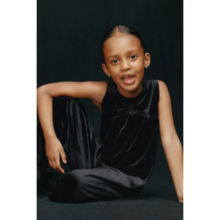 ДЛИННЫЙ БАРХАТНЫЙ КОМБИНЕЗОН С БАНТОМ