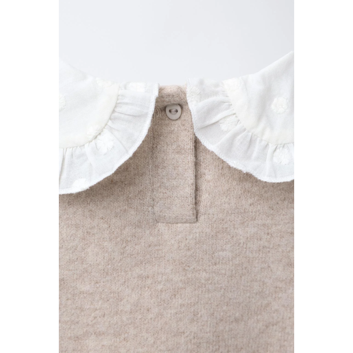 ФУТБОЛКА SOFT TOUCH С ВЫШИТЫМ ОТЛОЖНЫМ ВОРОТНИКОМ