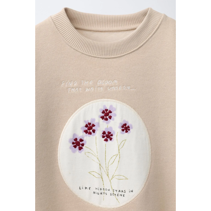 ТОЛСТОВКА С ВЫШИТОЙ НАШИВКОЙ