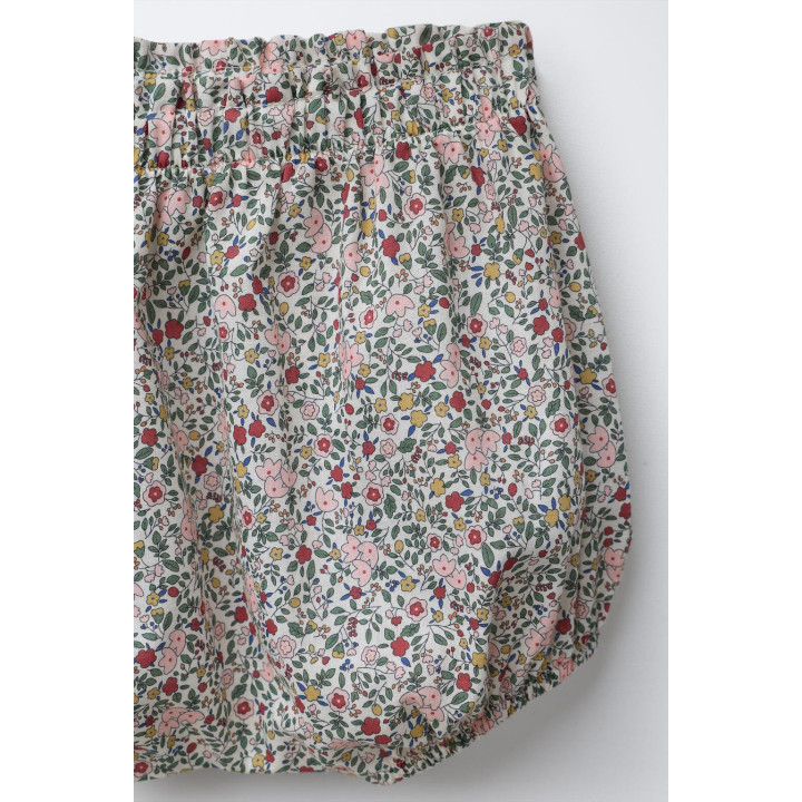 КОМПЛЕКТ ИЗ РУБАШКИ И БЛУМЕРОВ С ЦВЕТОЧНЫМ ПРИНТОМ