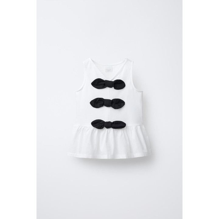 КОМБИНИРОВАННАЯ ФУТБОЛКА С БАНТАМИ