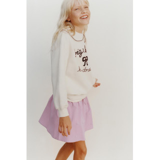 Свитшот с вышивкой и воротником петер-пэн