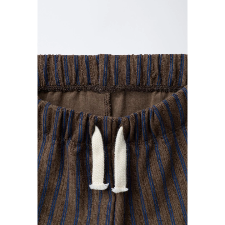 БРЮКИ BAGGY В ПОЛОСКУ ИЗ РЕЛЬЕФНОЙ ТКАНИ