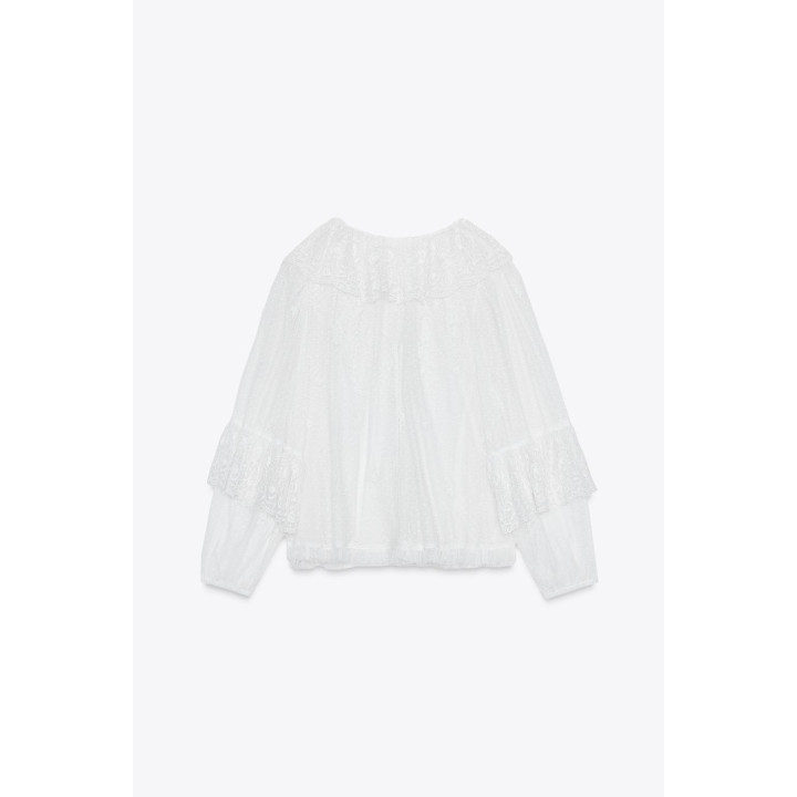 ПОЛУПРОЗРАЧНАЯ БЛУЗА В РОМАНТИЧЕСКОМ СТИЛЕ