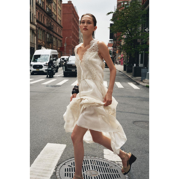 КОМБИНИРОВАННОЕ ПЛАТЬЕ-КОМБИНАЦИЯ С КРУЖЕВОМ