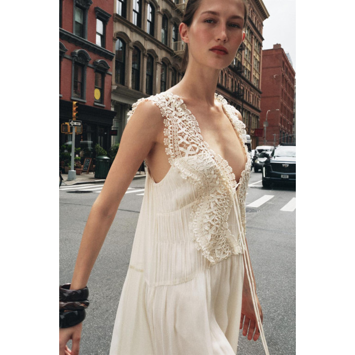 КОМБИНИРОВАННОЕ ПЛАТЬЕ-КОМБИНАЦИЯ С КРУЖЕВОМ