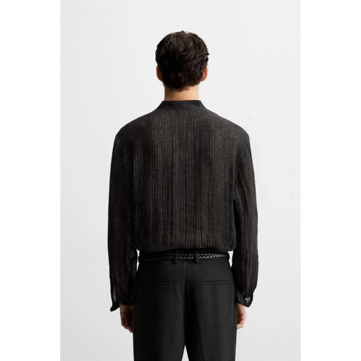 РУБАШКА ИЗ ПОЛУПРОЗРАЧНОЙ ТКАНИ С РЕЛЬЕФОМ