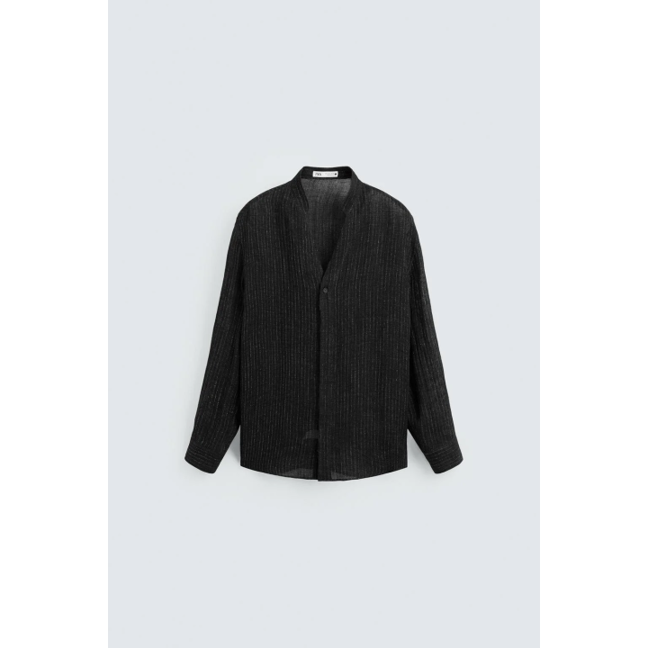 РУБАШКА ИЗ ПОЛУПРОЗРАЧНОЙ ТКАНИ С РЕЛЬЕФОМ