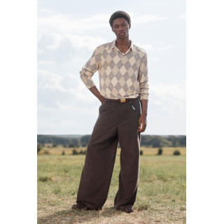 Широкие шерстяные брюки limited edition с цепью